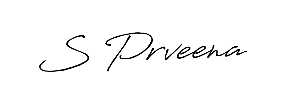 How to make S Prveena name signature. Use Antro_Vectra_Bolder style for creating short signs online. This is the latest handwritten sign. S Prveena signature style 7 images and pictures png