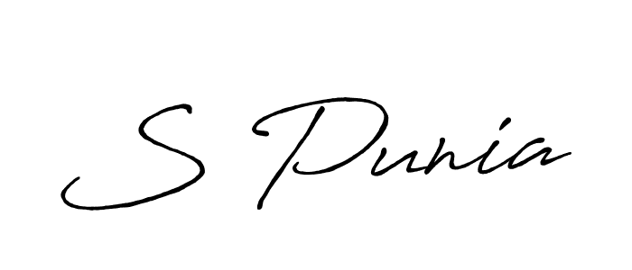 if you are searching for the best signature style for your name S Punia. so please give up your signature search. here we have designed multiple signature styles  using Antro_Vectra_Bolder. S Punia signature style 7 images and pictures png