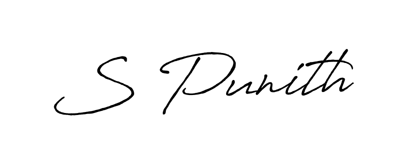 Make a beautiful signature design for name S Punith. Use this online signature maker to create a handwritten signature for free. S Punith signature style 7 images and pictures png