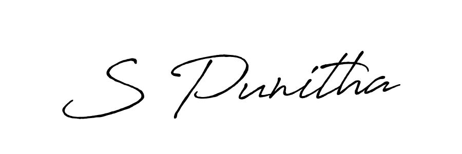 Make a beautiful signature design for name S Punitha. With this signature (Antro_Vectra_Bolder) style, you can create a handwritten signature for free. S Punitha signature style 7 images and pictures png