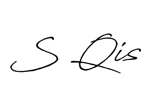 How to make S Qis signature? Antro_Vectra_Bolder is a professional autograph style. Create handwritten signature for S Qis name. S Qis signature style 7 images and pictures png