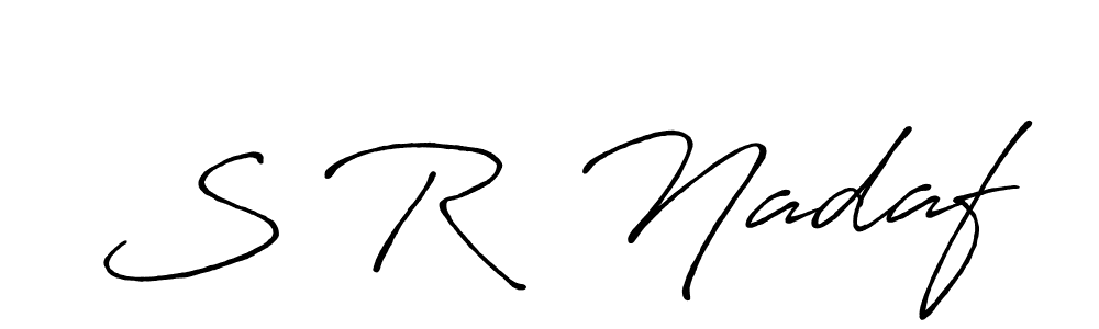 Use a signature maker to create a handwritten signature online. With this signature software, you can design (Antro_Vectra_Bolder) your own signature for name S R  Nadaf. S R  Nadaf signature style 7 images and pictures png