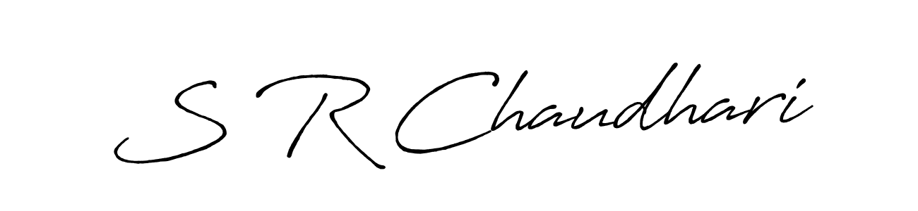 Use a signature maker to create a handwritten signature online. With this signature software, you can design (Antro_Vectra_Bolder) your own signature for name S R Chaudhari. S R Chaudhari signature style 7 images and pictures png