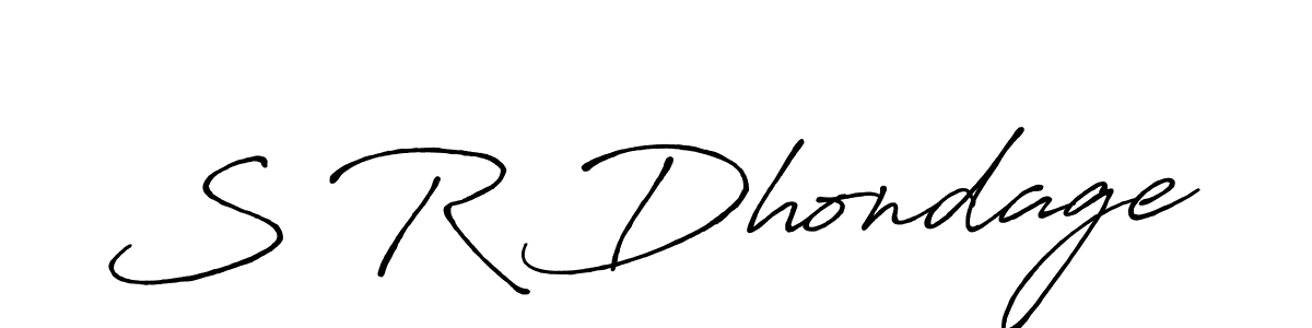 The best way (Antro_Vectra_Bolder) to make a short signature is to pick only two or three words in your name. The name S R Dhondage include a total of six letters. For converting this name. S R Dhondage signature style 7 images and pictures png