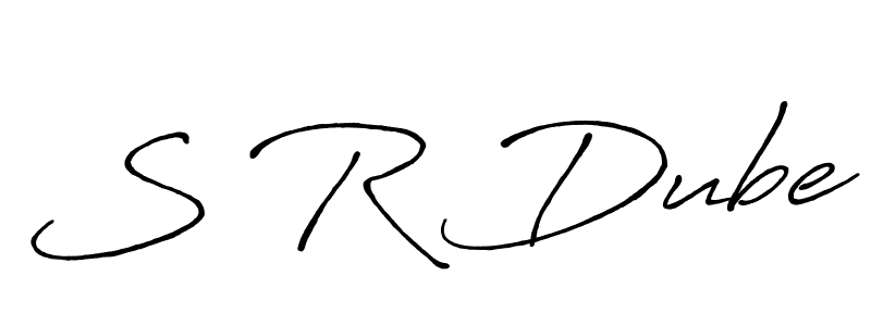 Also You can easily find your signature by using the search form. We will create S R Dube name handwritten signature images for you free of cost using Antro_Vectra_Bolder sign style. S R Dube signature style 7 images and pictures png