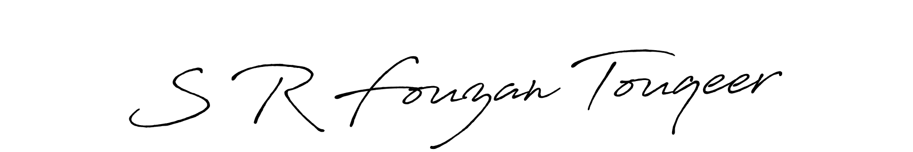 Also we have S R Fouzan Touqeer name is the best signature style. Create professional handwritten signature collection using Antro_Vectra_Bolder autograph style. S R Fouzan Touqeer signature style 7 images and pictures png