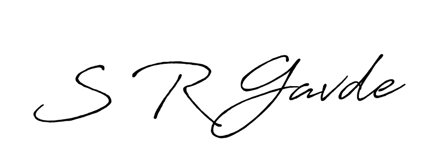 How to make S R Gavde name signature. Use Antro_Vectra_Bolder style for creating short signs online. This is the latest handwritten sign. S R Gavde signature style 7 images and pictures png