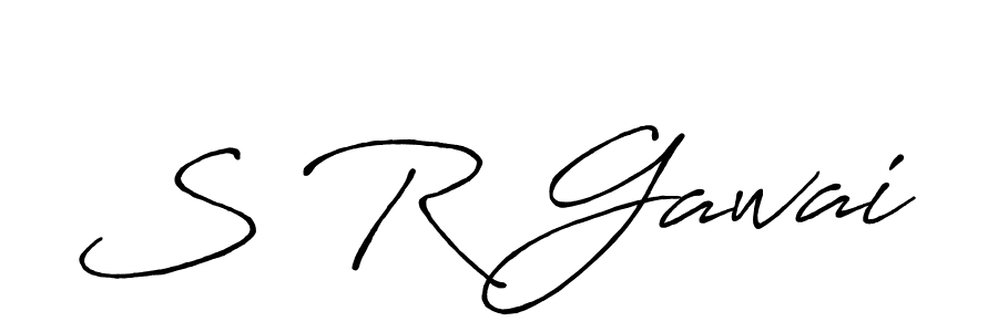 Create a beautiful signature design for name S R Gawai. With this signature (Antro_Vectra_Bolder) fonts, you can make a handwritten signature for free. S R Gawai signature style 7 images and pictures png