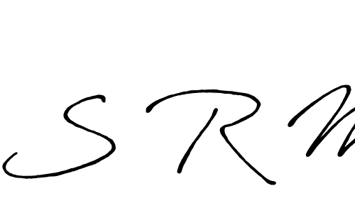 Also we have S R M name is the best signature style. Create professional handwritten signature collection using Antro_Vectra_Bolder autograph style. S R M signature style 7 images and pictures png