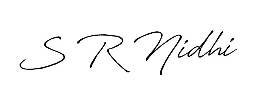 Create a beautiful signature design for name S R Nidhi. With this signature (Antro_Vectra_Bolder) fonts, you can make a handwritten signature for free. S R Nidhi signature style 7 images and pictures png