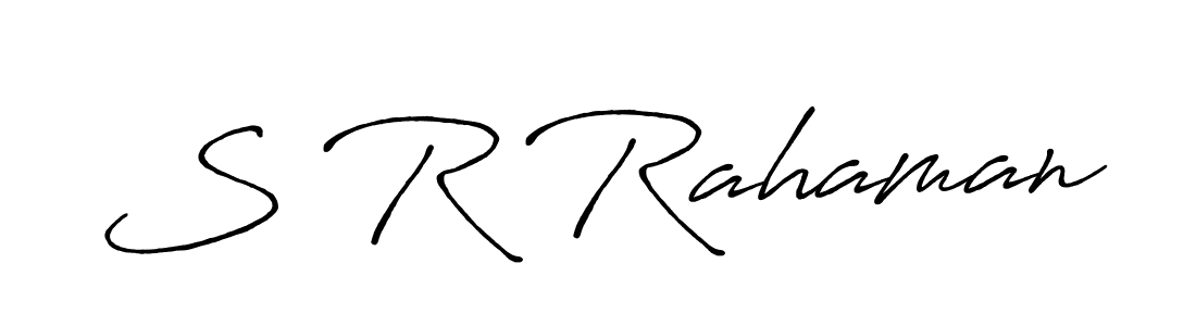 How to make S R Rahaman name signature. Use Antro_Vectra_Bolder style for creating short signs online. This is the latest handwritten sign. S R Rahaman signature style 7 images and pictures png