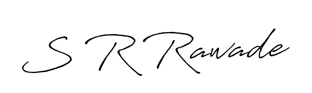 How to make S R Rawade name signature. Use Antro_Vectra_Bolder style for creating short signs online. This is the latest handwritten sign. S R Rawade signature style 7 images and pictures png
