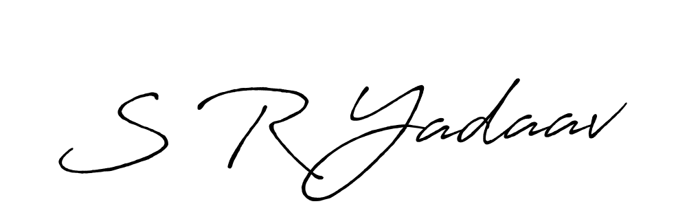 if you are searching for the best signature style for your name S R Yadaav. so please give up your signature search. here we have designed multiple signature styles  using Antro_Vectra_Bolder. S R Yadaav signature style 7 images and pictures png