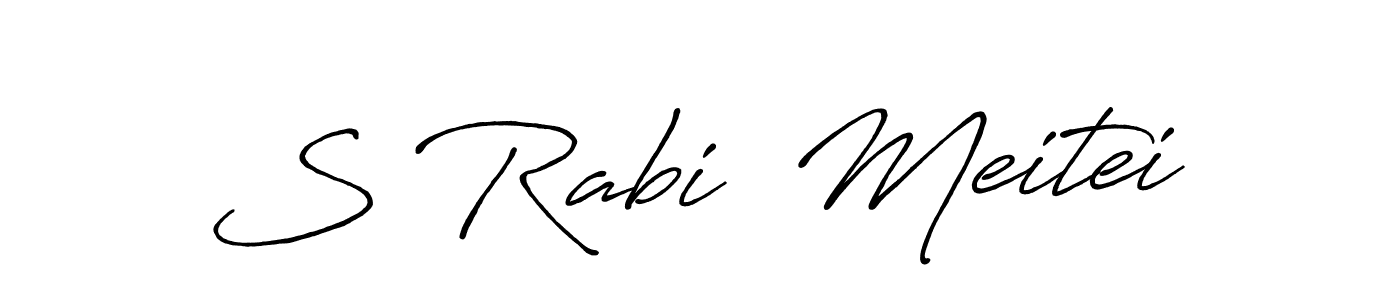 Similarly Antro_Vectra_Bolder is the best handwritten signature design. Signature creator online .You can use it as an online autograph creator for name S Rabi  Meitei. S Rabi  Meitei signature style 7 images and pictures png