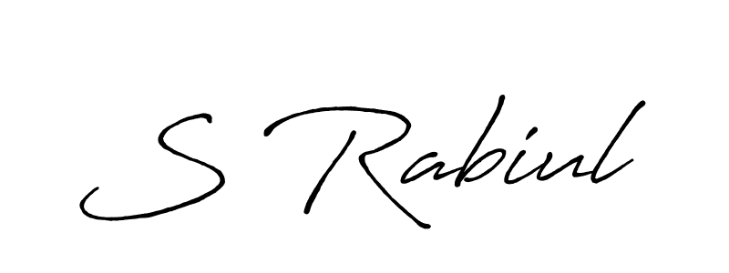 Use a signature maker to create a handwritten signature online. With this signature software, you can design (Antro_Vectra_Bolder) your own signature for name S Rabiul. S Rabiul signature style 7 images and pictures png