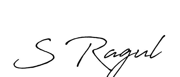 The best way (Antro_Vectra_Bolder) to make a short signature is to pick only two or three words in your name. The name S Ragul include a total of six letters. For converting this name. S Ragul signature style 7 images and pictures png