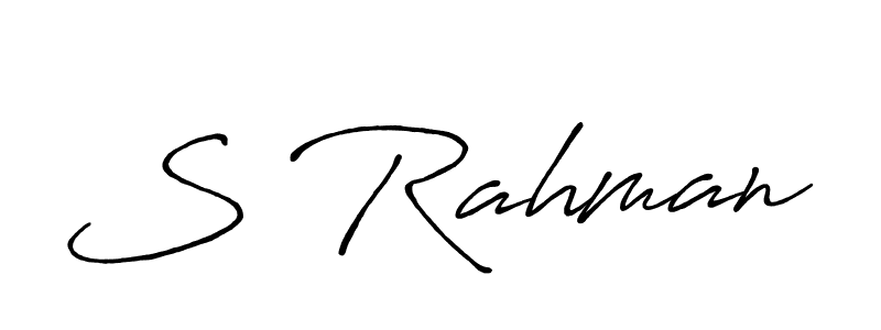 How to make S Rahman name signature. Use Antro_Vectra_Bolder style for creating short signs online. This is the latest handwritten sign. S Rahman signature style 7 images and pictures png