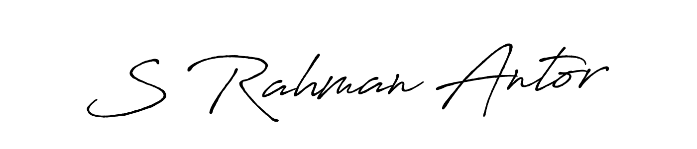 Create a beautiful signature design for name S Rahman Antor. With this signature (Antro_Vectra_Bolder) fonts, you can make a handwritten signature for free. S Rahman Antor signature style 7 images and pictures png