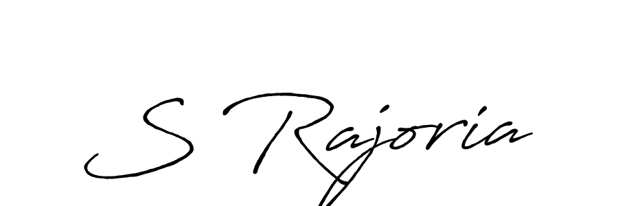 Use a signature maker to create a handwritten signature online. With this signature software, you can design (Antro_Vectra_Bolder) your own signature for name S Rajoria. S Rajoria signature style 7 images and pictures png