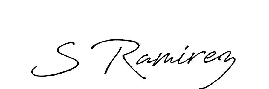 Use a signature maker to create a handwritten signature online. With this signature software, you can design (Antro_Vectra_Bolder) your own signature for name S Ramirez. S Ramirez signature style 7 images and pictures png