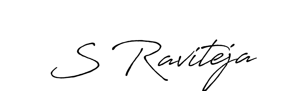 The best way (Antro_Vectra_Bolder) to make a short signature is to pick only two or three words in your name. The name S Raviteja include a total of six letters. For converting this name. S Raviteja signature style 7 images and pictures png