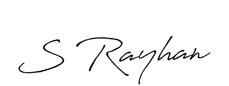 Design your own signature with our free online signature maker. With this signature software, you can create a handwritten (Antro_Vectra_Bolder) signature for name S Rayhan. S Rayhan signature style 7 images and pictures png