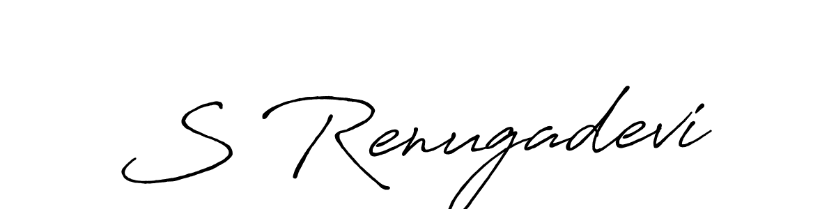 You should practise on your own different ways (Antro_Vectra_Bolder) to write your name (S Renugadevi) in signature. don't let someone else do it for you. S Renugadevi signature style 7 images and pictures png