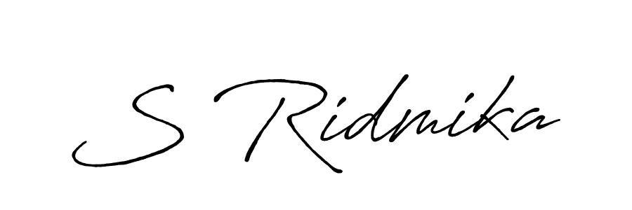 Antro_Vectra_Bolder is a professional signature style that is perfect for those who want to add a touch of class to their signature. It is also a great choice for those who want to make their signature more unique. Get S Ridmika name to fancy signature for free. S Ridmika signature style 7 images and pictures png