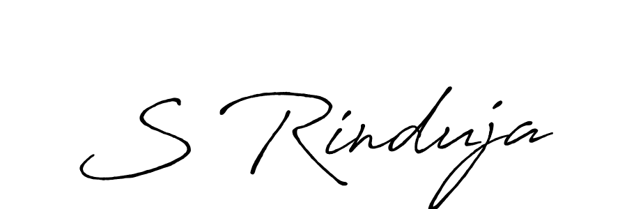 This is the best signature style for the S Rinduja name. Also you like these signature font (Antro_Vectra_Bolder). Mix name signature. S Rinduja signature style 7 images and pictures png