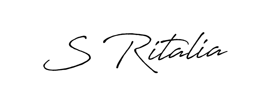 The best way (Antro_Vectra_Bolder) to make a short signature is to pick only two or three words in your name. The name S Ritalia include a total of six letters. For converting this name. S Ritalia signature style 7 images and pictures png
