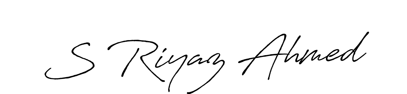 Use a signature maker to create a handwritten signature online. With this signature software, you can design (Antro_Vectra_Bolder) your own signature for name S Riyaz Ahmed. S Riyaz Ahmed signature style 7 images and pictures png