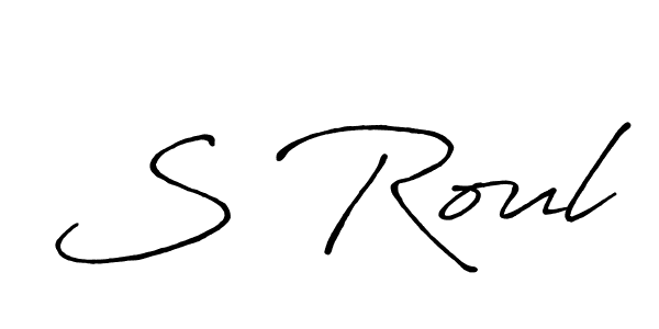 Make a beautiful signature design for name S Roul. With this signature (Antro_Vectra_Bolder) style, you can create a handwritten signature for free. S Roul signature style 7 images and pictures png