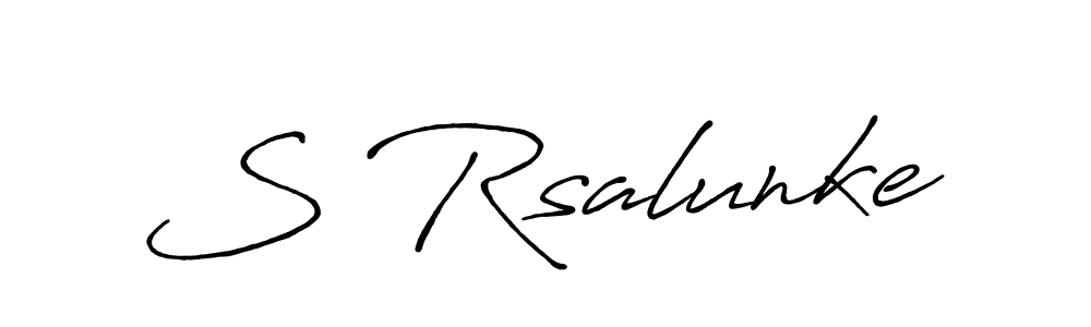 How to make S Rsalunke name signature. Use Antro_Vectra_Bolder style for creating short signs online. This is the latest handwritten sign. S Rsalunke signature style 7 images and pictures png