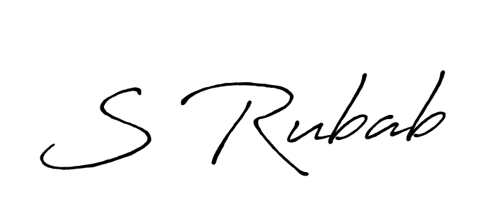 How to make S Rubab name signature. Use Antro_Vectra_Bolder style for creating short signs online. This is the latest handwritten sign. S Rubab signature style 7 images and pictures png