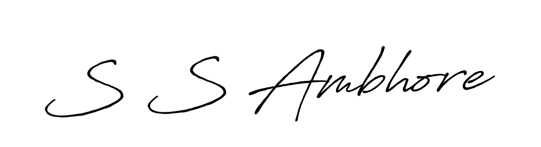 Design your own signature with our free online signature maker. With this signature software, you can create a handwritten (Antro_Vectra_Bolder) signature for name S S Ambhore. S S Ambhore signature style 7 images and pictures png