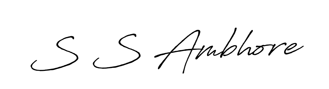 Also we have S S Ambhore name is the best signature style. Create professional handwritten signature collection using Antro_Vectra_Bolder autograph style. S S Ambhore signature style 7 images and pictures png
