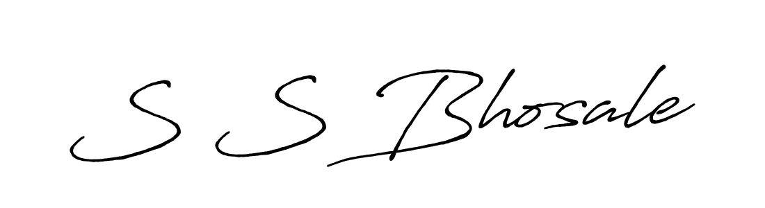 Create a beautiful signature design for name S S Bhosale. With this signature (Antro_Vectra_Bolder) fonts, you can make a handwritten signature for free. S S Bhosale signature style 7 images and pictures png