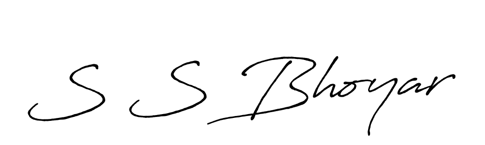 Make a beautiful signature design for name S S Bhoyar. With this signature (Antro_Vectra_Bolder) style, you can create a handwritten signature for free. S S Bhoyar signature style 7 images and pictures png