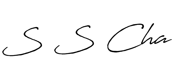 You should practise on your own different ways (Antro_Vectra_Bolder) to write your name (S S Cha) in signature. don't let someone else do it for you. S S Cha signature style 7 images and pictures png