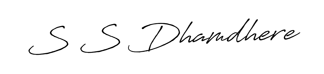 Create a beautiful signature design for name S S Dhamdhere. With this signature (Antro_Vectra_Bolder) fonts, you can make a handwritten signature for free. S S Dhamdhere signature style 7 images and pictures png