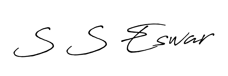 How to make S S Eswar name signature. Use Antro_Vectra_Bolder style for creating short signs online. This is the latest handwritten sign. S S Eswar signature style 7 images and pictures png