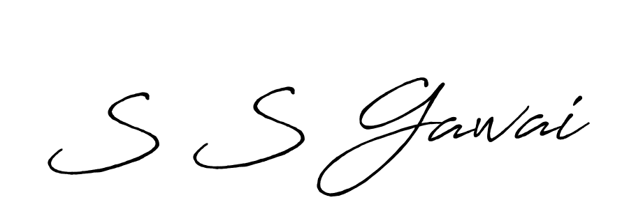 Create a beautiful signature design for name S S Gawai. With this signature (Antro_Vectra_Bolder) fonts, you can make a handwritten signature for free. S S Gawai signature style 7 images and pictures png