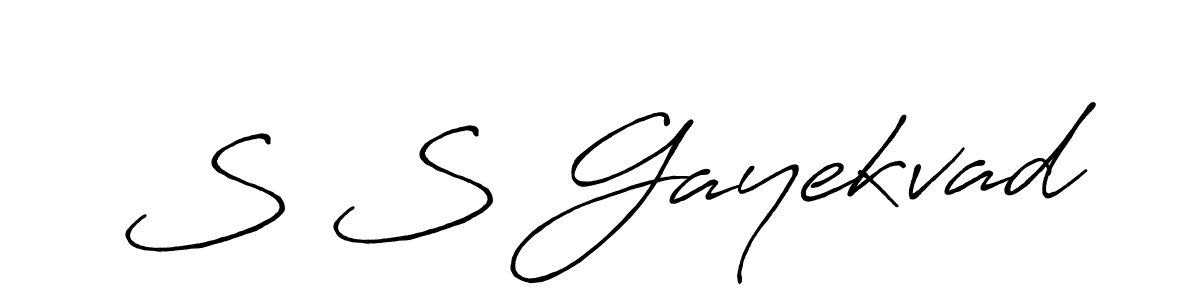 The best way (Antro_Vectra_Bolder) to make a short signature is to pick only two or three words in your name. The name S S Gayekvad include a total of six letters. For converting this name. S S Gayekvad signature style 7 images and pictures png