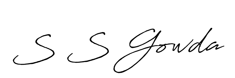 Make a beautiful signature design for name S S Gowda. With this signature (Antro_Vectra_Bolder) style, you can create a handwritten signature for free. S S Gowda signature style 7 images and pictures png