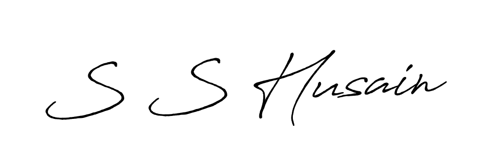 Also You can easily find your signature by using the search form. We will create S S Husain name handwritten signature images for you free of cost using Antro_Vectra_Bolder sign style. S S Husain signature style 7 images and pictures png