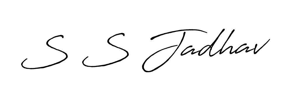 Create a beautiful signature design for name S S Jadhav. With this signature (Antro_Vectra_Bolder) fonts, you can make a handwritten signature for free. S S Jadhav signature style 7 images and pictures png