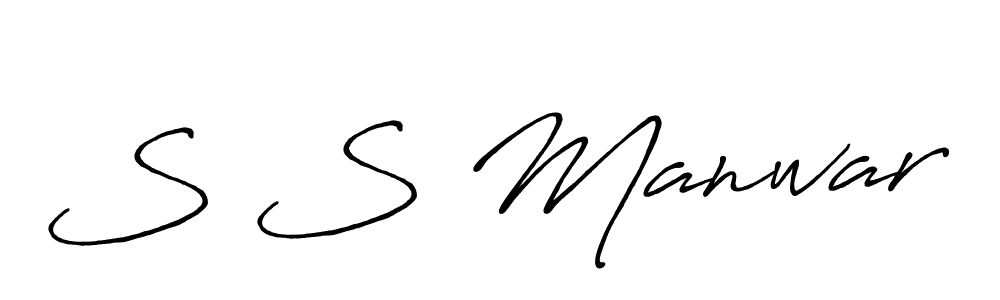 Also we have S S Manwar name is the best signature style. Create professional handwritten signature collection using Antro_Vectra_Bolder autograph style. S S Manwar signature style 7 images and pictures png