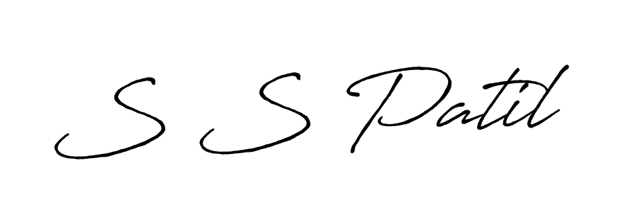 Use a signature maker to create a handwritten signature online. With this signature software, you can design (Antro_Vectra_Bolder) your own signature for name S S Patil. S S Patil signature style 7 images and pictures png