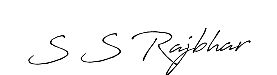 The best way (Antro_Vectra_Bolder) to make a short signature is to pick only two or three words in your name. The name S S Rajbhar include a total of six letters. For converting this name. S S Rajbhar signature style 7 images and pictures png