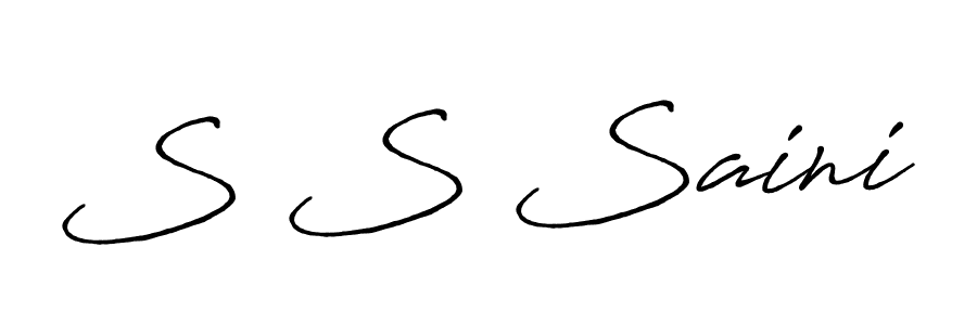 Create a beautiful signature design for name S S Saini. With this signature (Antro_Vectra_Bolder) fonts, you can make a handwritten signature for free. S S Saini signature style 7 images and pictures png